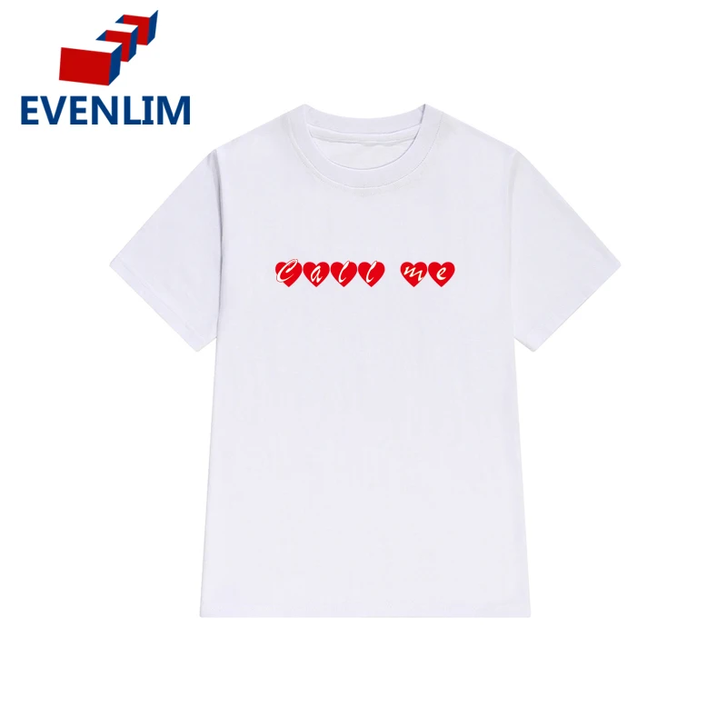 EVENLIM Новый 2018 розовый 100% хлопковые футболки с короткими рукавами Для женщин