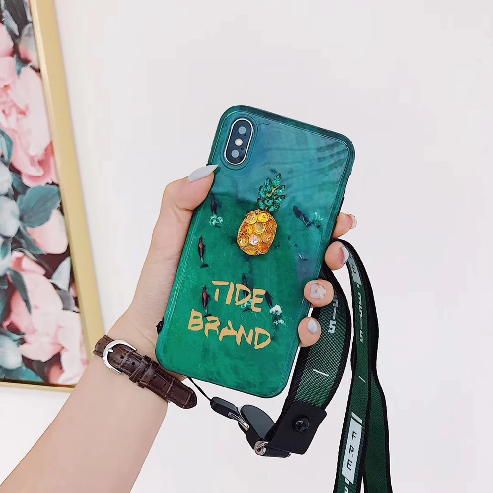 Модные чехлы для телефонов кактус iPhone 6 6s 7 8 Plus X Xs растение Шнур Ремни мобильных