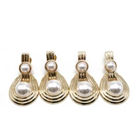 teardrop alloy earrings for women metal pearls geometry statement pendant punk jewelry