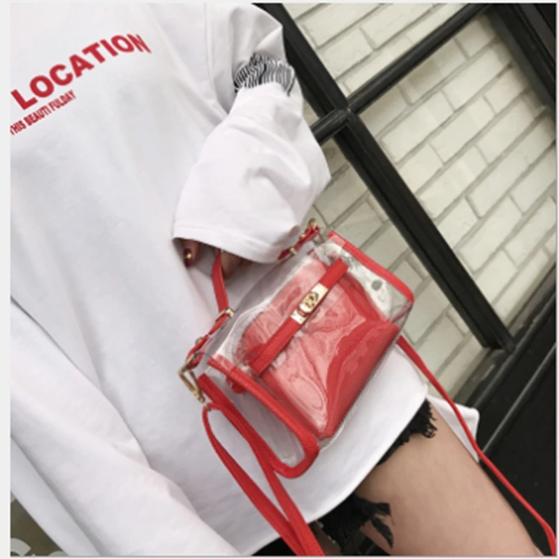 2019 Женская Холщовая Сумка на плечо модная прозрачная сумка сумки Желейная