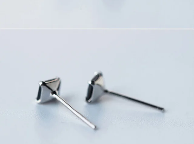 Trusta 925 пробы серебряные ювелирные изделия модные милые миниатюрные 4 мм X 4 мм черные квадратные серьги-гвоздики подарок для девочек детей леди женщин DS31
