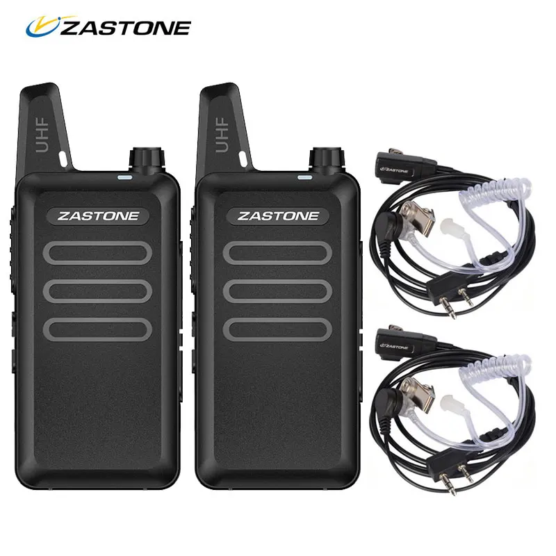 2 шт./лот Zastone ZT-X6 UHF 400-470 МГц черное портативное оборудование для связи мини-радио набор портативная маленькая рация X6 - Цвет: x6 with headsets