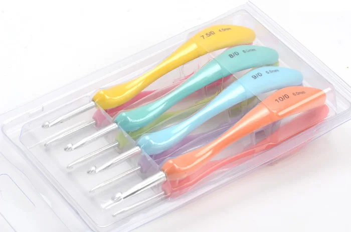 Инструмент для вязания крючком 1 шт. мягкая ручка радужного переплетения