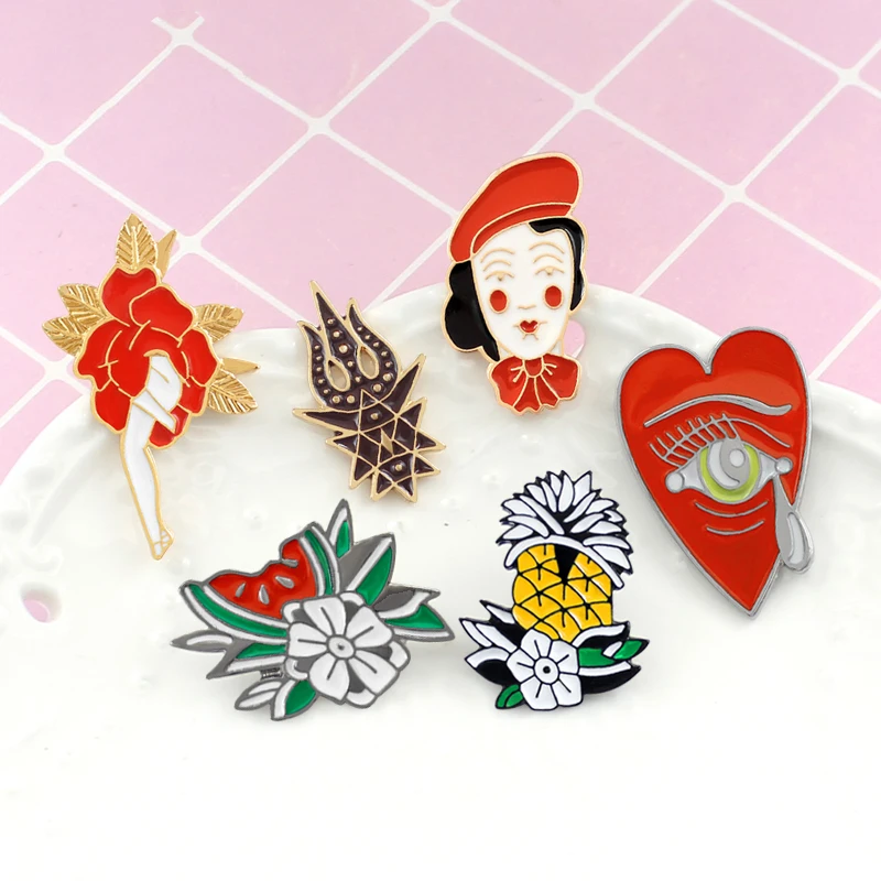 Классические красные женские глаза любви цветы ананас таракан арбуз мультфильм