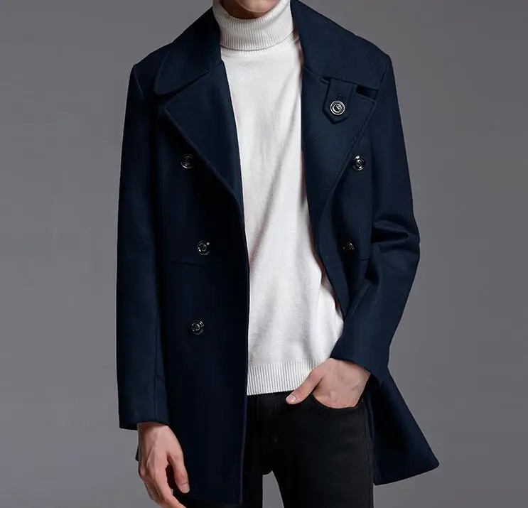Мужская шерстяная куртка с отложным воротником винно красного цвета|wool coat male|wool