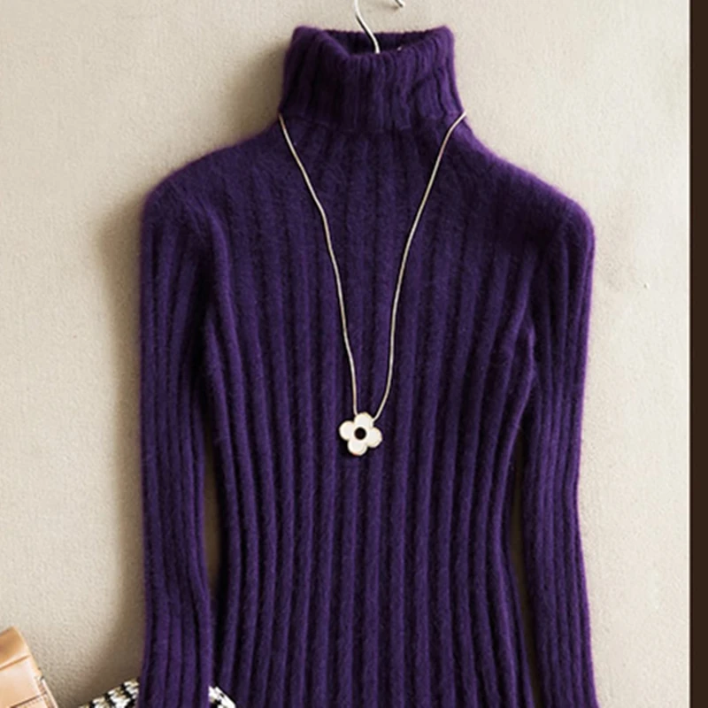 2020 чистые женские свитера с высоким воротником осенние и зимние теплые