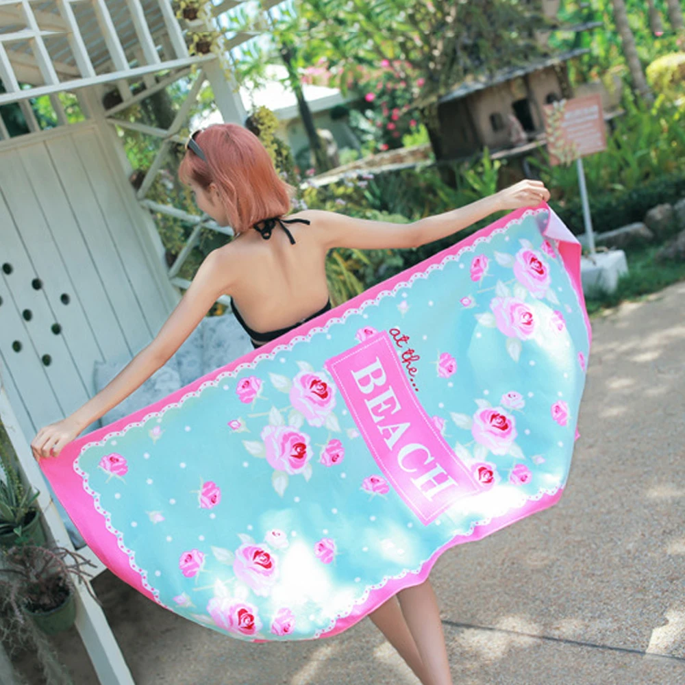 Пляжное полотенце из микрофибры с мультяшным принтом летние банные полотенца