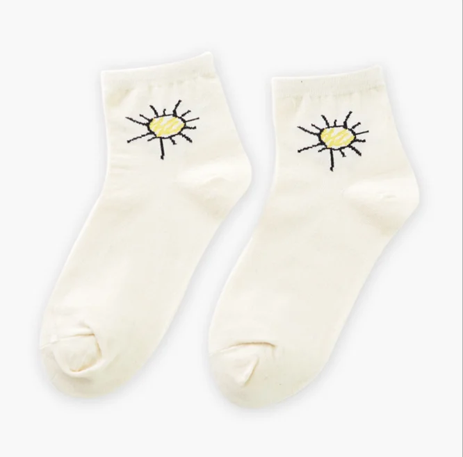 Магазин Crazy Fly новая мода японские Носки с рисунком дома солнца Короткие