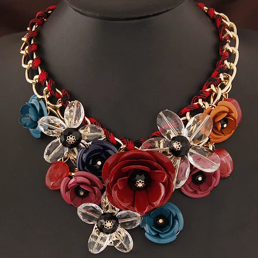Ожерелье 2020 модное акриловое цветочное нагрудное ожерелье для женщин Винтажные