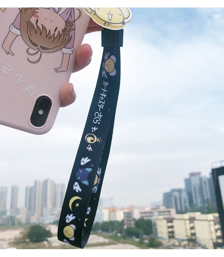 Аниме милый мультфильм Cardcaptor Сакура шеи ремешок для женщин КЛЮЧИ ID карты ТРЕНАЖЕРНЫЙ зал Телефон Чехол ремни USB бейдж держатель повесить веревку