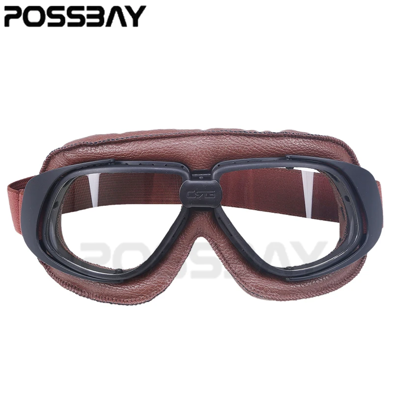Posbay искусственная кожа внедорожные Гонки велосипедные мотоциклетные очки ретро