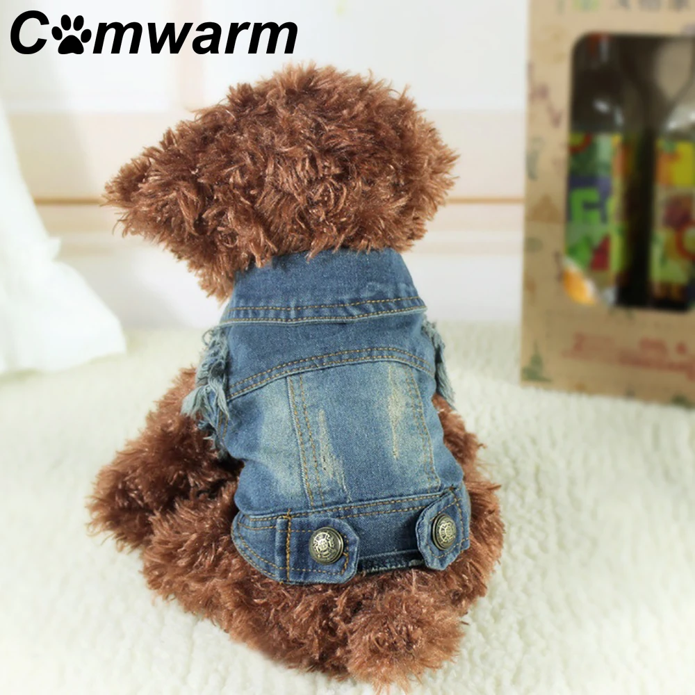 Comwarm Puppy Denim персонализированные джинсы для домашних животных кошка жилет пальто