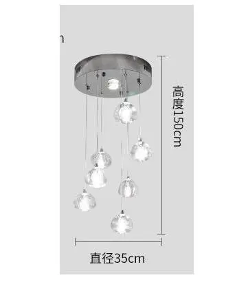 7 lights Креативный подвесной светильник в стиле метеоритного дождя с кристаллами, роскошный светодиодный светильник в европейском стиле, современное стекло, внутреннее освещение для ресторана - Цвет абажура: 7 lights