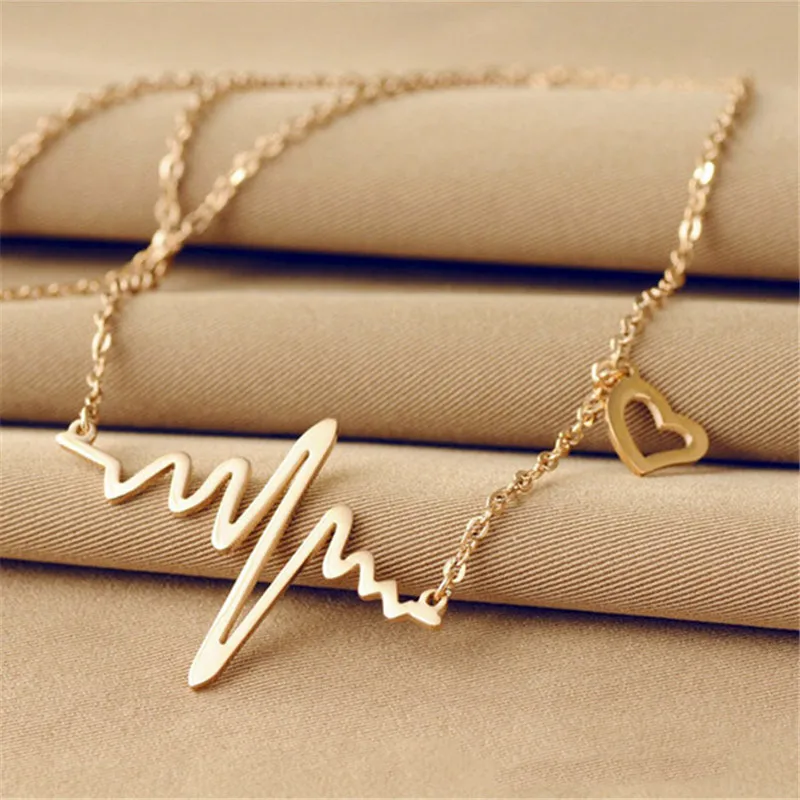 New Fashion Jewelry Imitation ECG Heart Necklace Clavicle Choker Pendant | Украшения и аксессуары