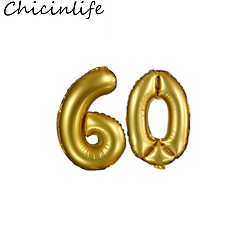 gold60 Chicinlife 2 шт 16 дюймов 30/40/50/60 Фольга воздушные шары с днем рождения воздушные шары для взрослых вечерние Юбилей украшения свадебные принадлежности - Цвет: gold60