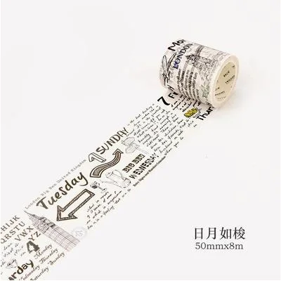 2-8 см* 8 м винтажная старая газета васи лента DIY декоративная Скрапбукинг планировщик маскирующая клейкая лента этикетка наклейка канцелярские товары - Цвет: 04