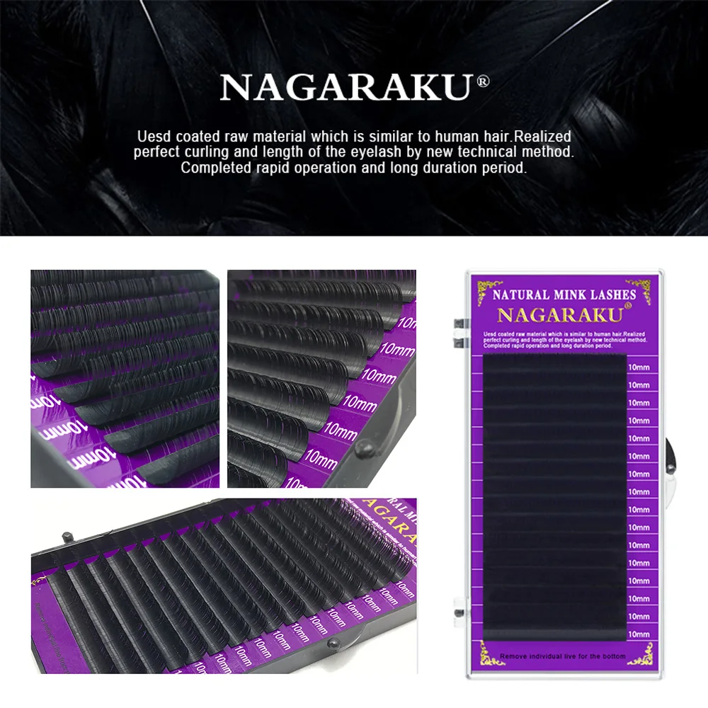NAGARAKU 16 рядов из искусственной норки Индивидуальные ресницы maquiagem cilios для профессионалов мягкие норковые ресницы для наращивания