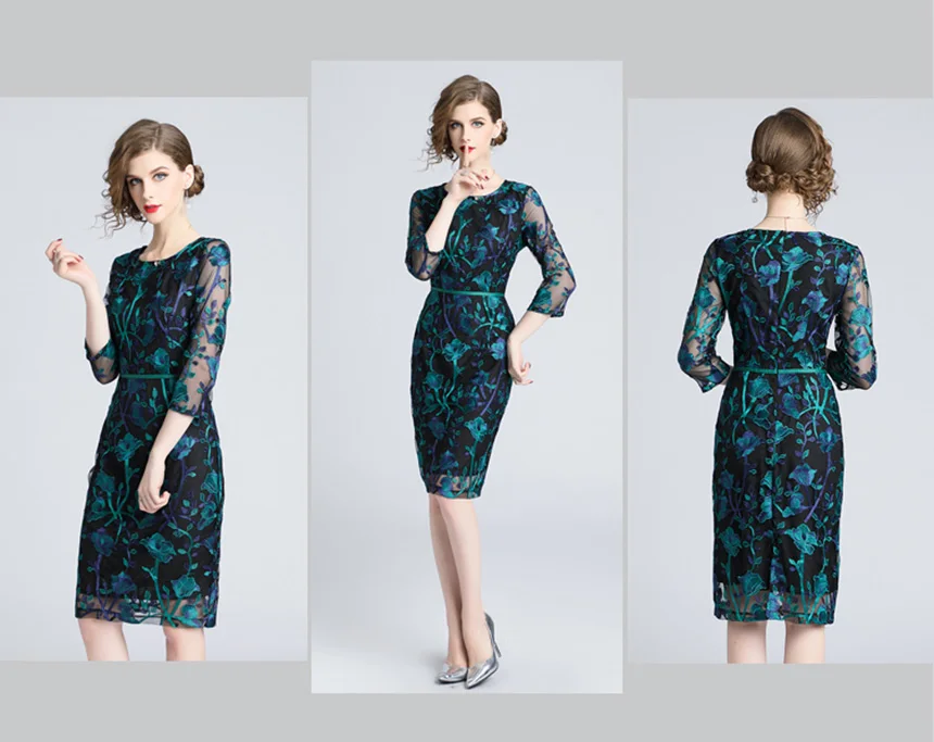 Элегантное женское платье, три четверти, винтажное, vestidos, открытая, узкое, вечерние, до колена, платья, летнее, женское платье