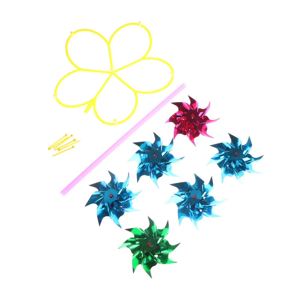 Спиннер дома дворовый садовый декор Красочные 6 Колеса Пластиковые Блестки