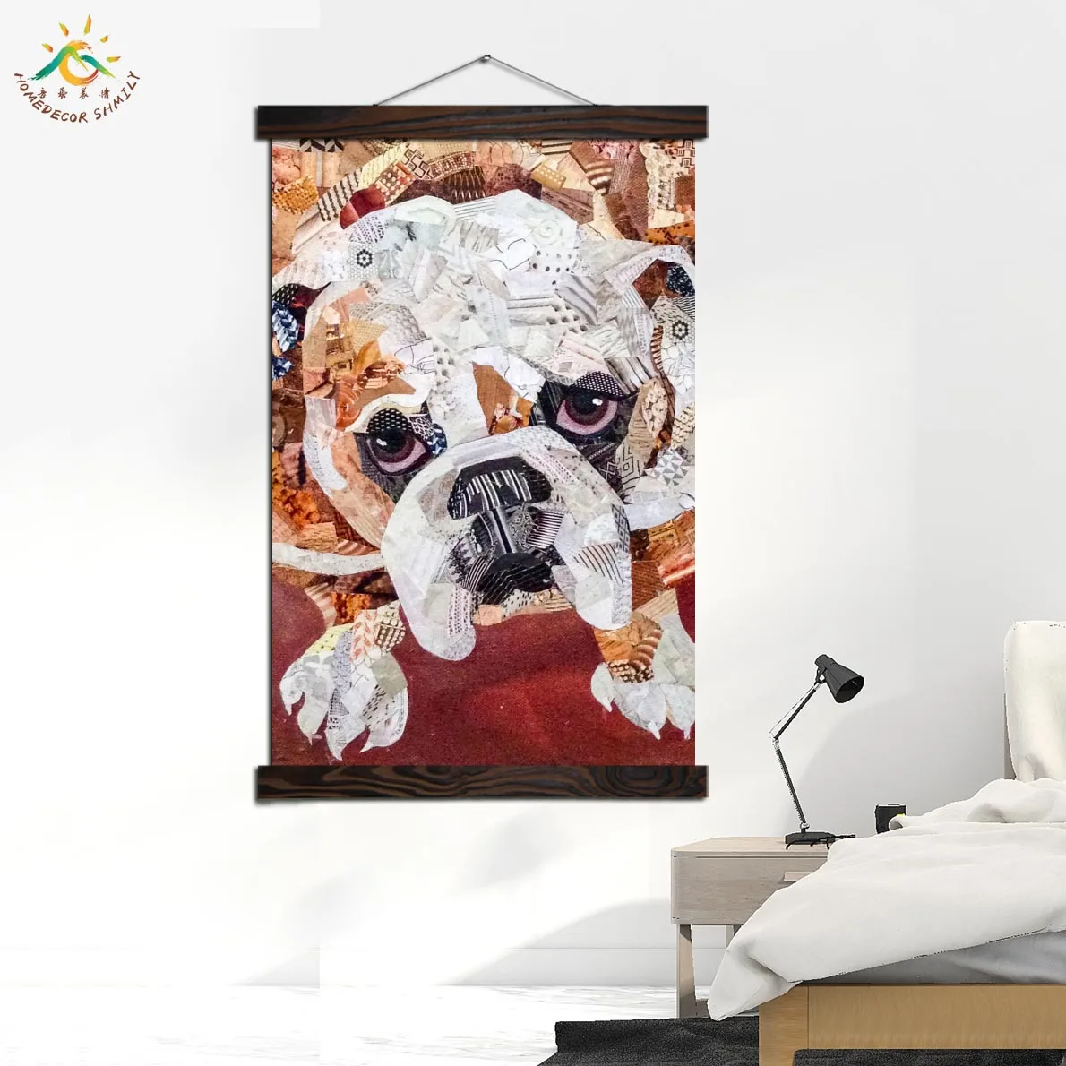 Красочный Милый Бульдог современная поп-печать художественная настенная