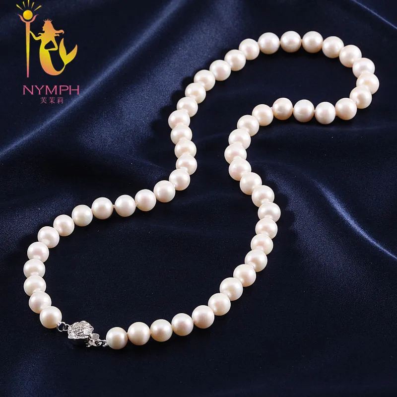 Жемчужное ожерелье [NYMPH] с натуральным пресноводным белым небольшим круглым