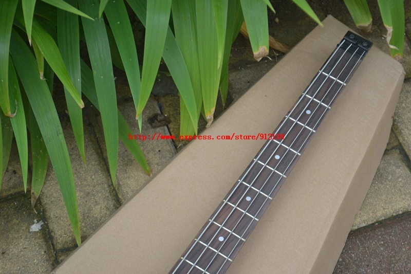 4 струны безголовая электрическая бас гитара в черном цвете с липой тела