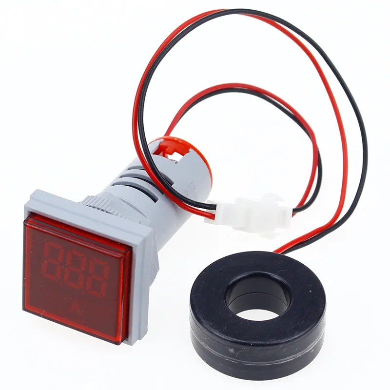 Red Current Meters Квадратный светодиодный вольтметр и амперметр, измеритель напряжения, измеритель тока, переменный ток 60-500 В 0-100A D18, Прямая поставка - Цвет: Red Current Meters