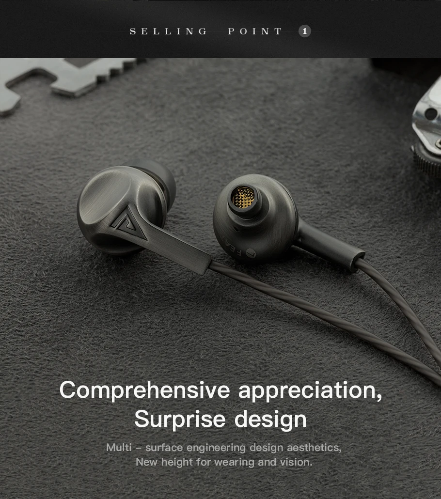 Наушники AUGLAMOUR F200 In-Ear 10 мм Graphene Dynamic Drive HIFI DJ металлические наушники Сабвуфер