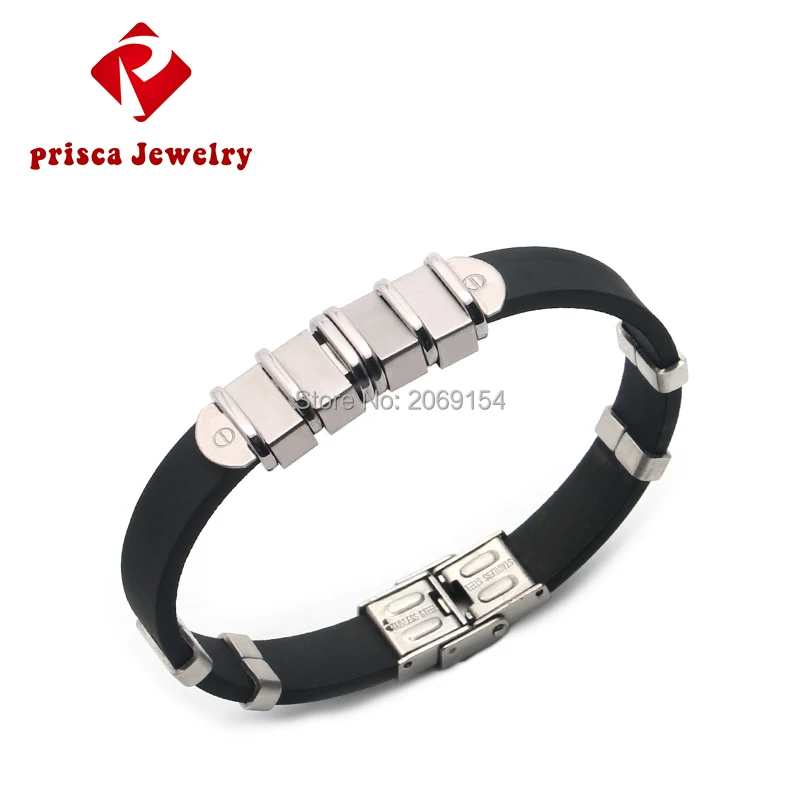 Мужские ювелирные изделия очаровательный браслет Золотое запястье силиконовый