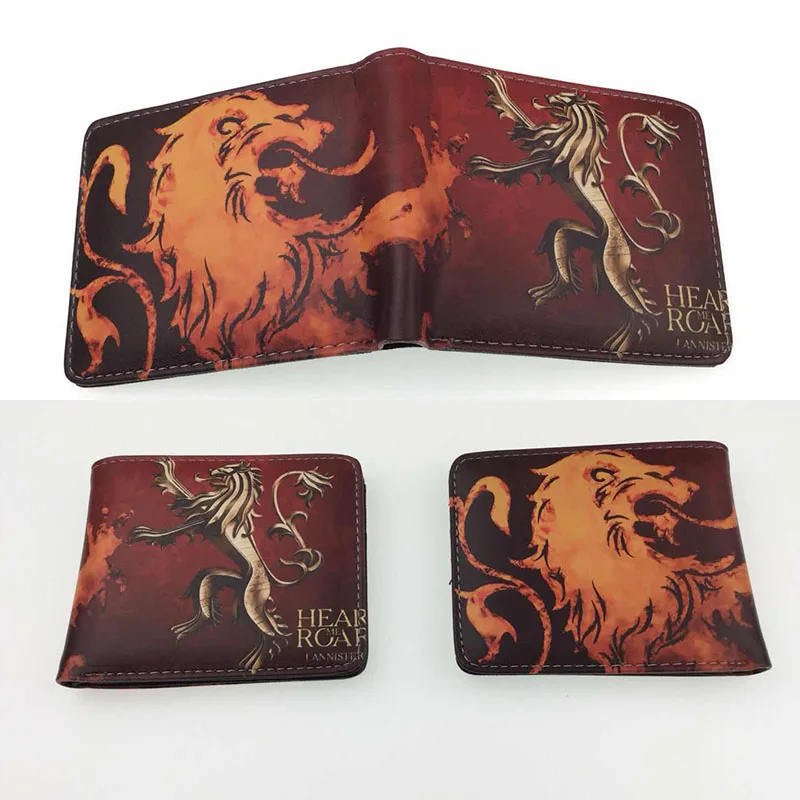 Доллар цена кожаные кошельки Игры престолов мультфильм подарочные сумки мужской кожаный кошелек милый кошелек 4,5 дюймов Winier Coming Stark кошелек - Цвет: S