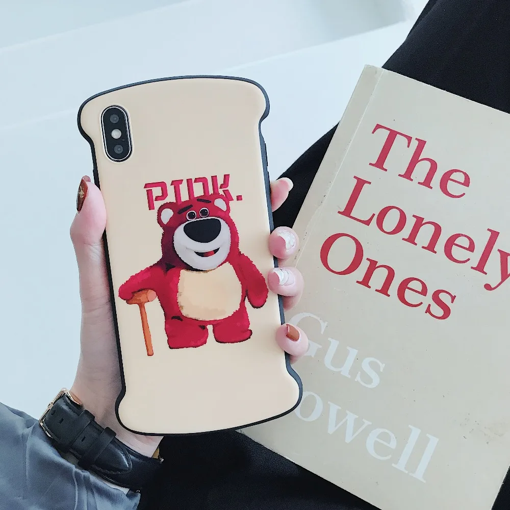GlamPhoneCase мультфильм пара клубника медведь чехол для iPhone X Xs Max XR 8 7 простой мягкий