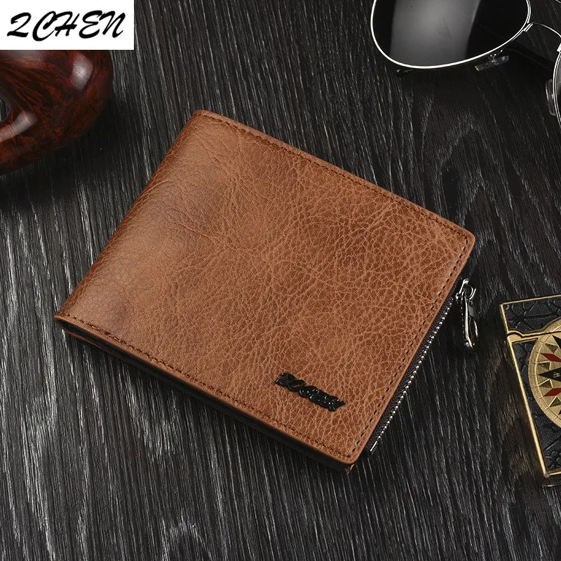 Мужской кошелек модный 2019 мужской с отделением для монет на молнии маленькие