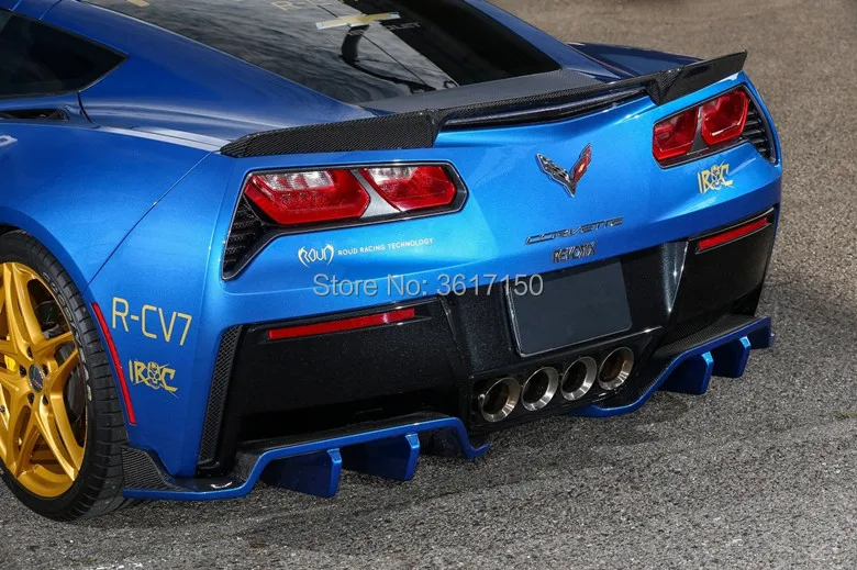 

Designed For Corvette C7 Z51 Of The Carbon Fiber 2 Piece RX Style Carbon Fiber Rear Diffuser / Rear Lip