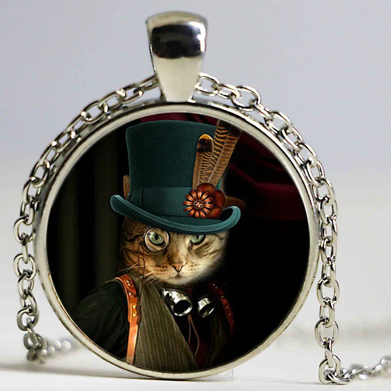 Оптовая продажа ожерелье с милым котиком из стекла и сплава модные ювелирные