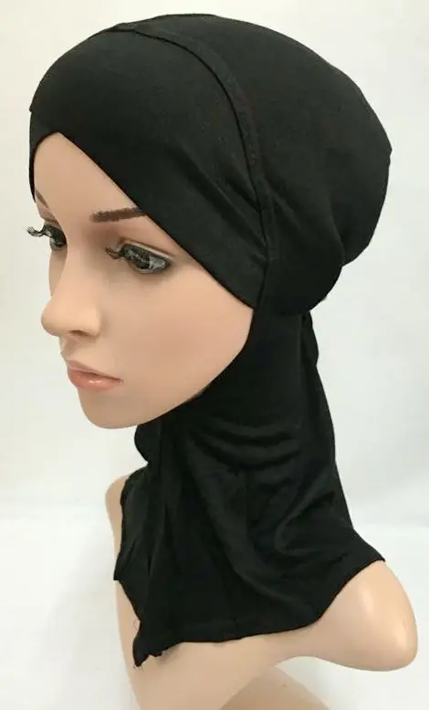 BT038 однотонный черный кроссовер мусульманский ниндзя подшарф |