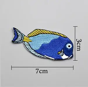 TYPE 1 AHYONNIEX Вышивка лягушка черепахи Акула милые морские рыбки патчи для DIY одежды гладить на патч с термоплавким клеем на спине - Цвет: TYPE 1