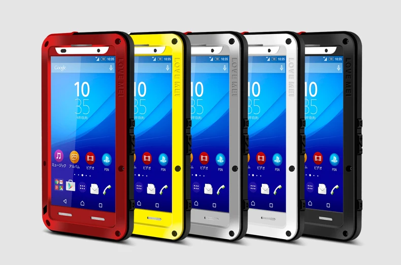 Мощный чехол Love Mei для Sony Xperia Z3 Ударопрочный силиконовый металлический