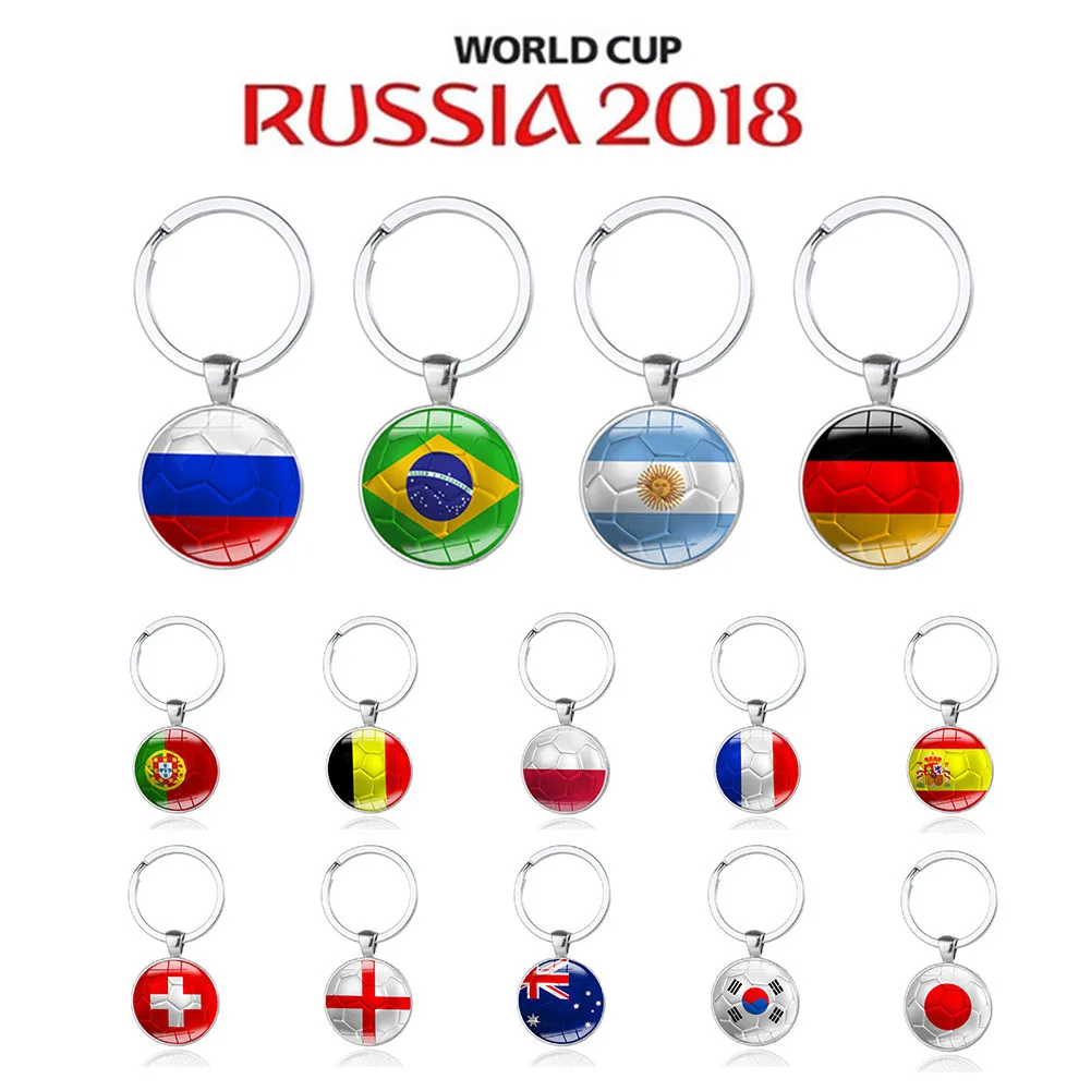 2018 Футбол брелок 32 группы страны в Россию и Бразилию Франции Испании флаг футбол