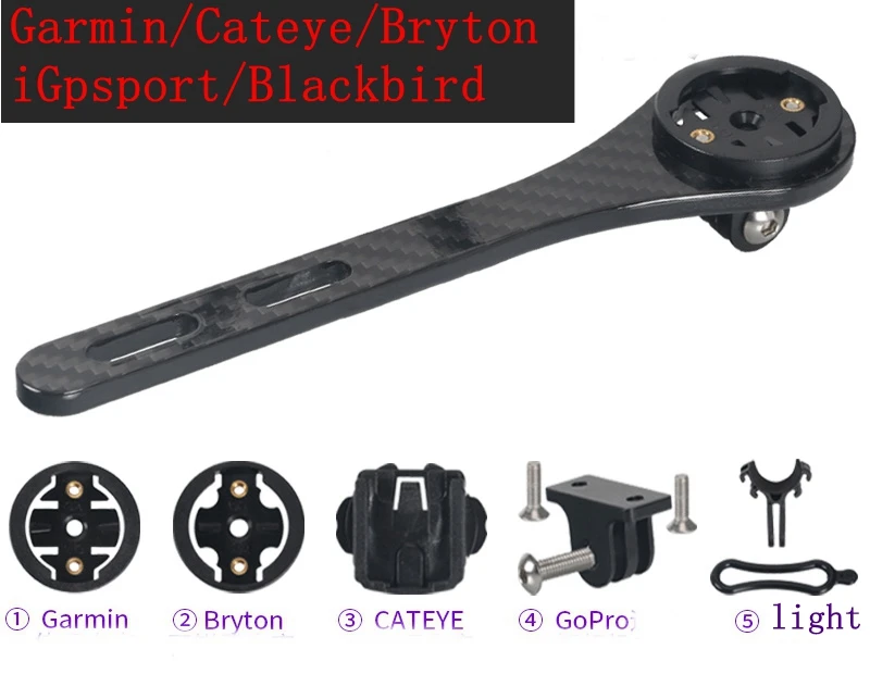 Garmin Cateye Bryton Крепление для велосипедного компьютера, полностью углеродное, 3 K, для шоссейного велосипеда MTB, крепление на руль, держатель, поддержка для Garmin Cateye Bryton iGpsport Blackbird - Цвет: Garmin Cateye Bryton