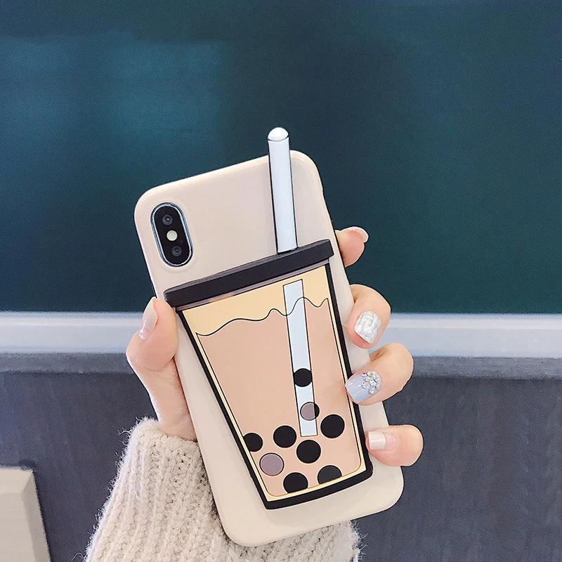 GlamPhoneCase Модный 3D молочный чай чехол для телефона iPhone X XS Max XR Мягкий силиконовый 7 8 6