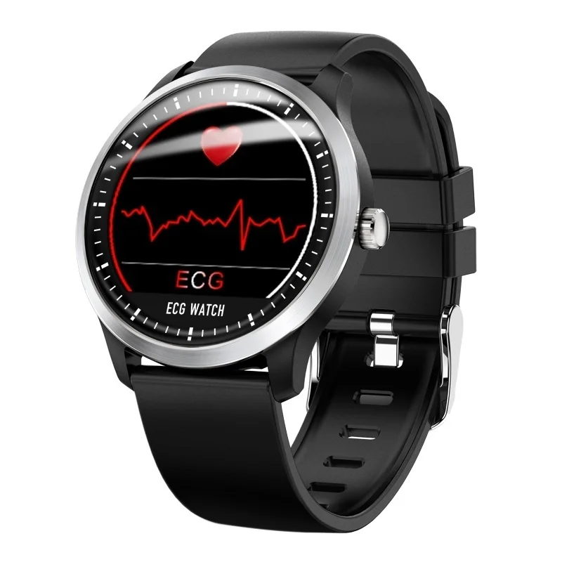 N58 ECG Смарт-часы для мужчин дисплей монитор сердечного ритма сна 3D UI мульти-спорт фитнес-трекер Смарт-браслет стальные «Умные» часы - Цвет: Silica