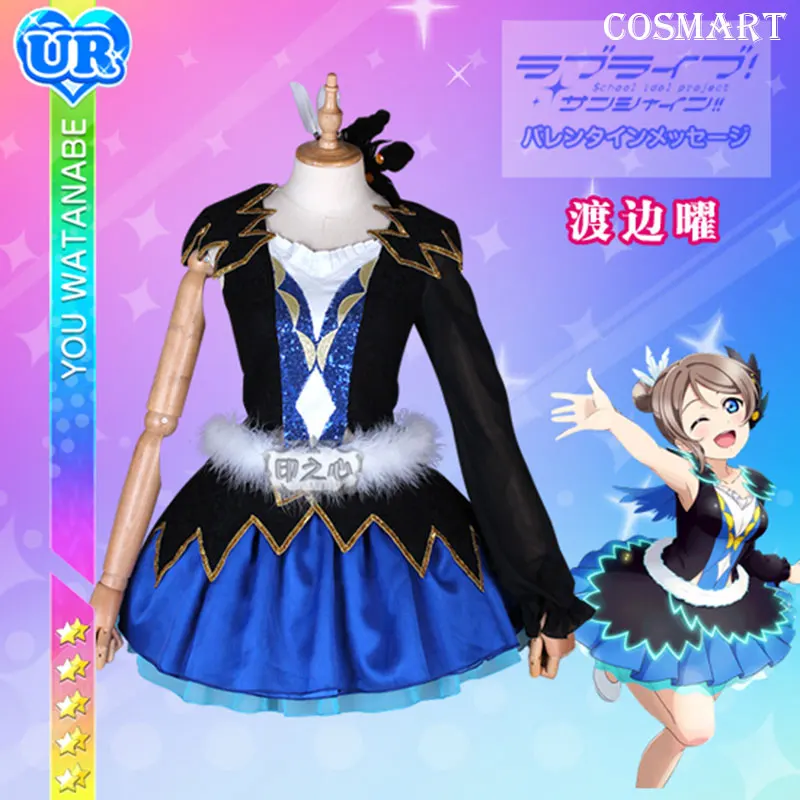 

Аниме LoveLive Sunshine!Aqours Ватанабе You, водно-голубое Новое мировое платье, костюм для косплея на Хэллоуин, женский костюм