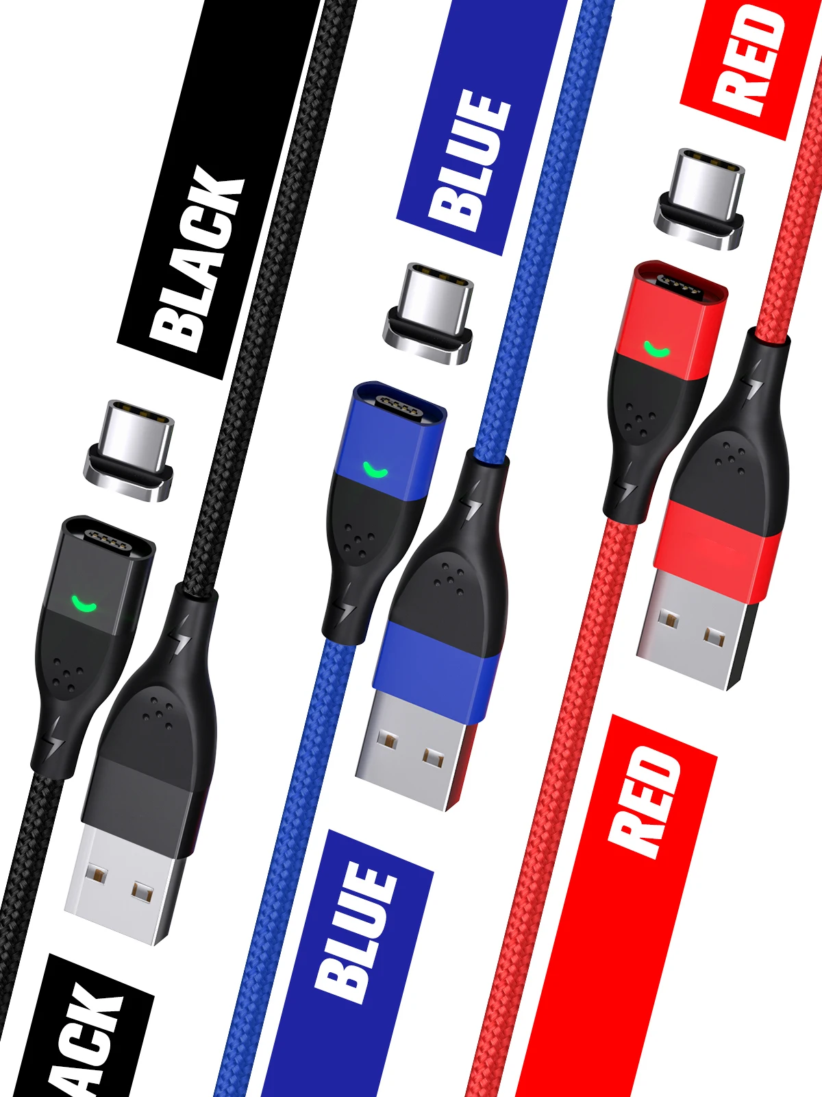 ANMONE usb type C Магнитный кабель Micro USB шнур для быстрой зарядки 1 м 2 м светодиодный индикатор синхронизации данных Магнитный зарядный провод для мобильного телефона
