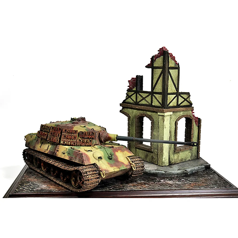 1/35 масштабное расположение пейзажей военные здания руины дом модель деревянная пена диорамы комплекты моделей дом