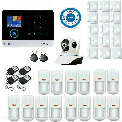 B KIT Yobangбезопасности приложение WiFi GSM GPRS RFID домашняя охранная сигнализация дом Охранная сигнализация Система ip-видеокамера сирена Дым пожарный датчик - Цвет: B KIT