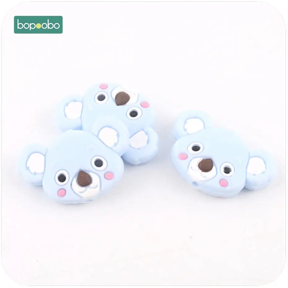 Candy Blue Koala Bopobo 3 шт Силиконовые Бусины Милые Силиконовые Прорезыватели для зубов коала милые мини коала аксессуары для изготовления ювелирных изделий DIY Детские Прорезыватели - Цвет: Candy Blue Koala