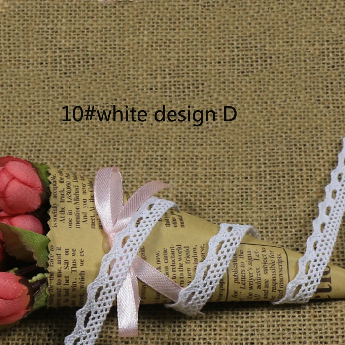 10 white design D Вышитые хлопковые Кружева Швейные аксессуары для рукоделия ручной работы для одежды/сумки/свадьбы/украшения/Скрапбукинг Wh - Цвет: 10 white design D