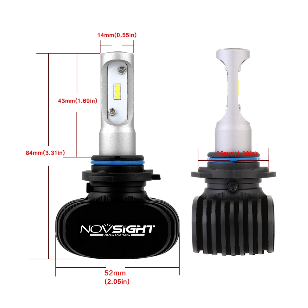 Novsight светодиодный H11 H7 H4 H1 8000LM 50 Вт 6500 к автомобильный головной светильник H3 9005 9006 880 881 Автомобильная Противо-Туманная светильник лампочка