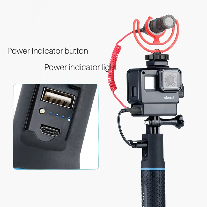 Зарядное устройство 2 в 1 внешний аккумулятор для удлинителя ручки Osmo Pocket GoPro SJCAM