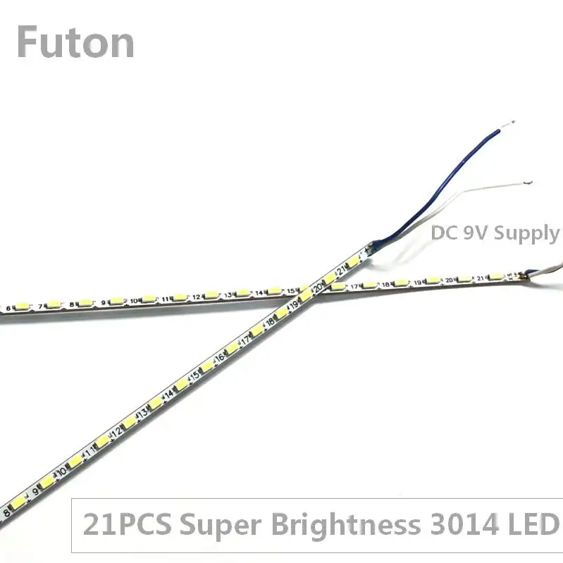 Сверхтонкие и супер-яркие светодиодные лампы постоянного тока 9 В бар свет с 21 шт.